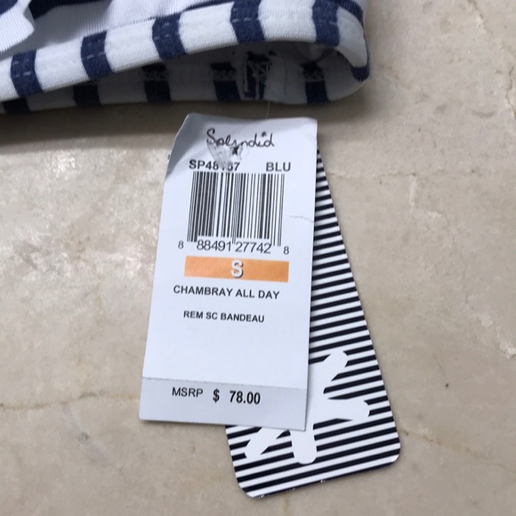 Splendid Chambray Stripe Bikini Top - Picture 7 of 8